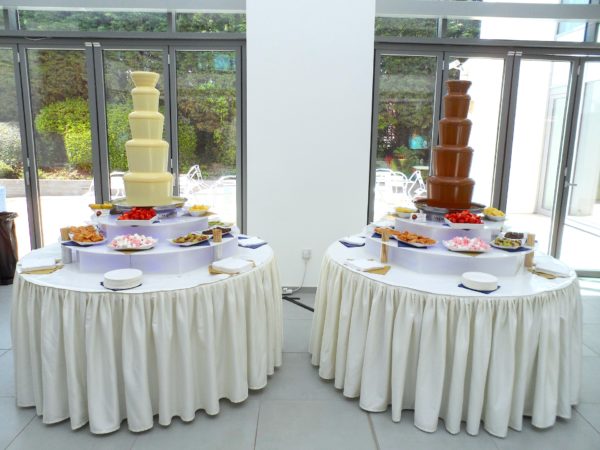 Two large medium chocolate fountain